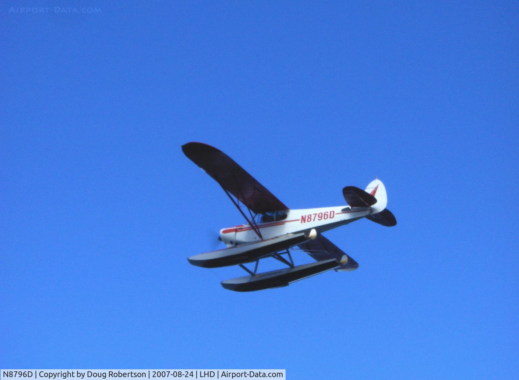 N8796D, 1958 Piper PA-18A 150 Super Cub C/N 18-6341, 1958 Piper PA-18-150 SUPER CUB, Lycoming O-320 150 Hp, takeoff climb