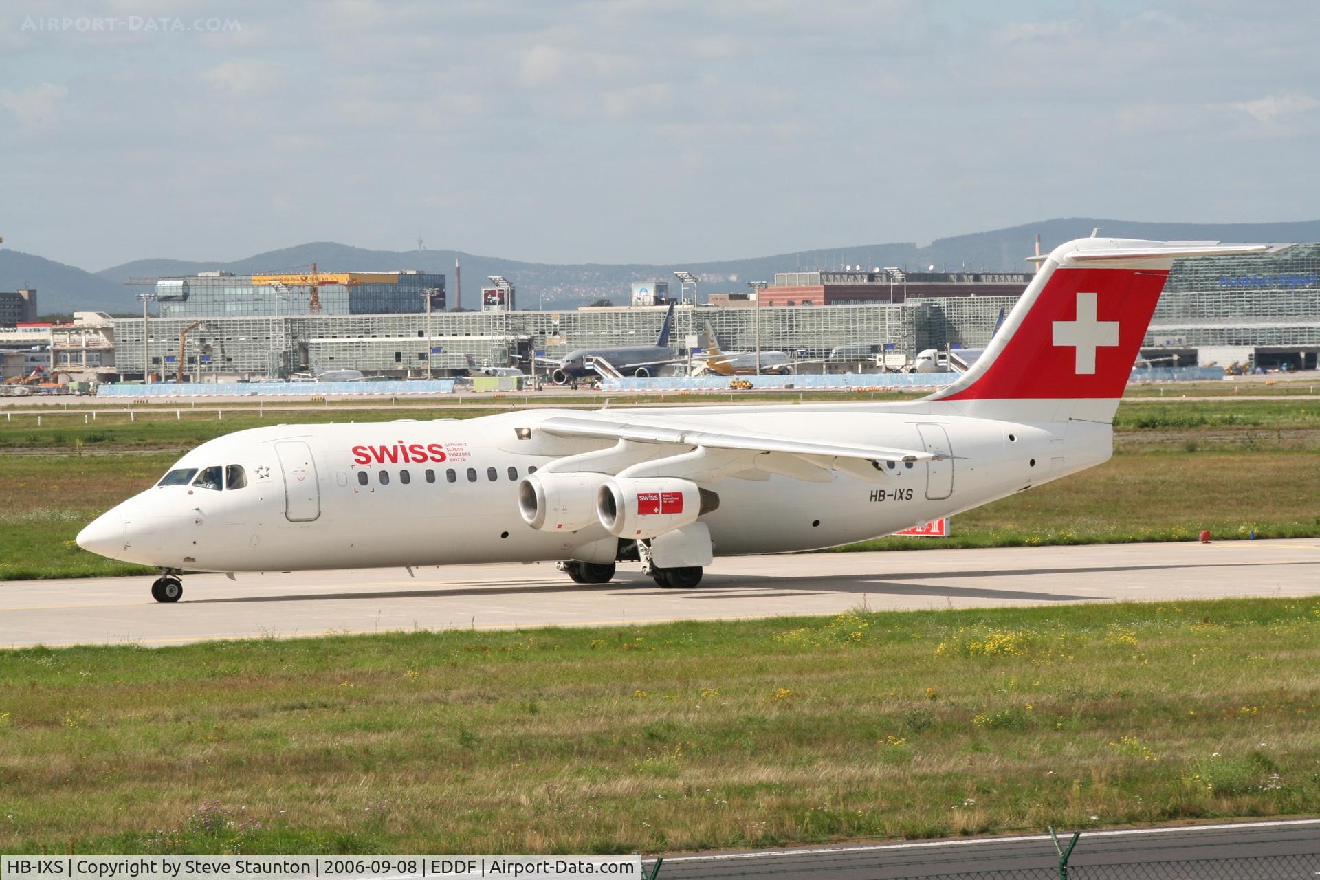HB-IXS, 1995 British Aerospace Avro 146-RJ100 C/N E3280, Taken at Frankfurt September 2006