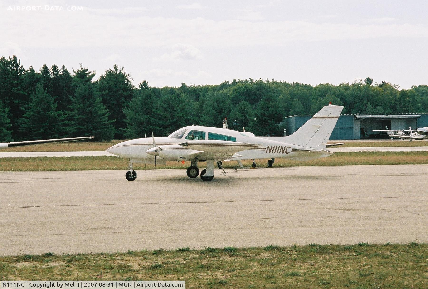 N111NC, 1975 Cessna 310R C/N 310R0182, Taxi for departure RWY 28 @ Harbor Springs Airport (MGN)