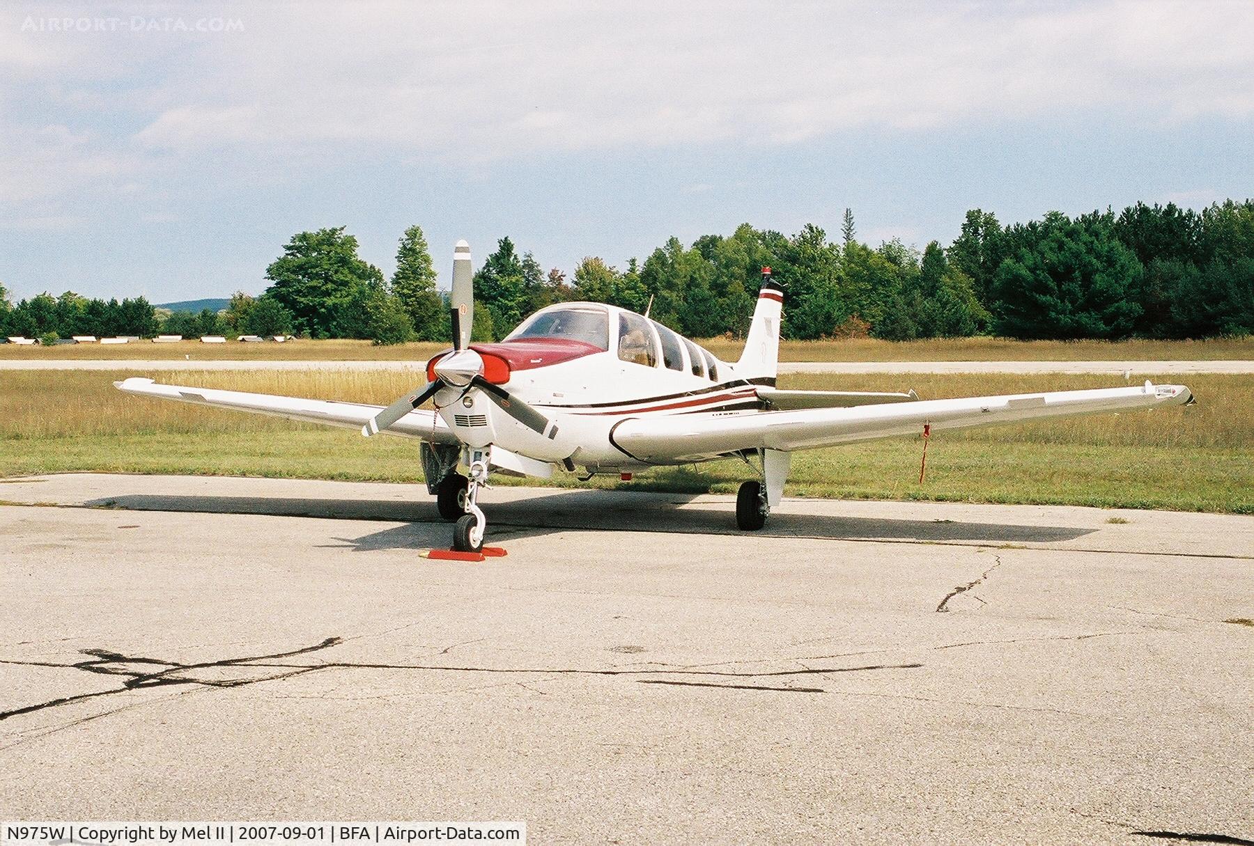 N975W, Raytheon Aircraft Company G36 C/N E-3683, Parked @ Boyne Mountain Airport (BFA)