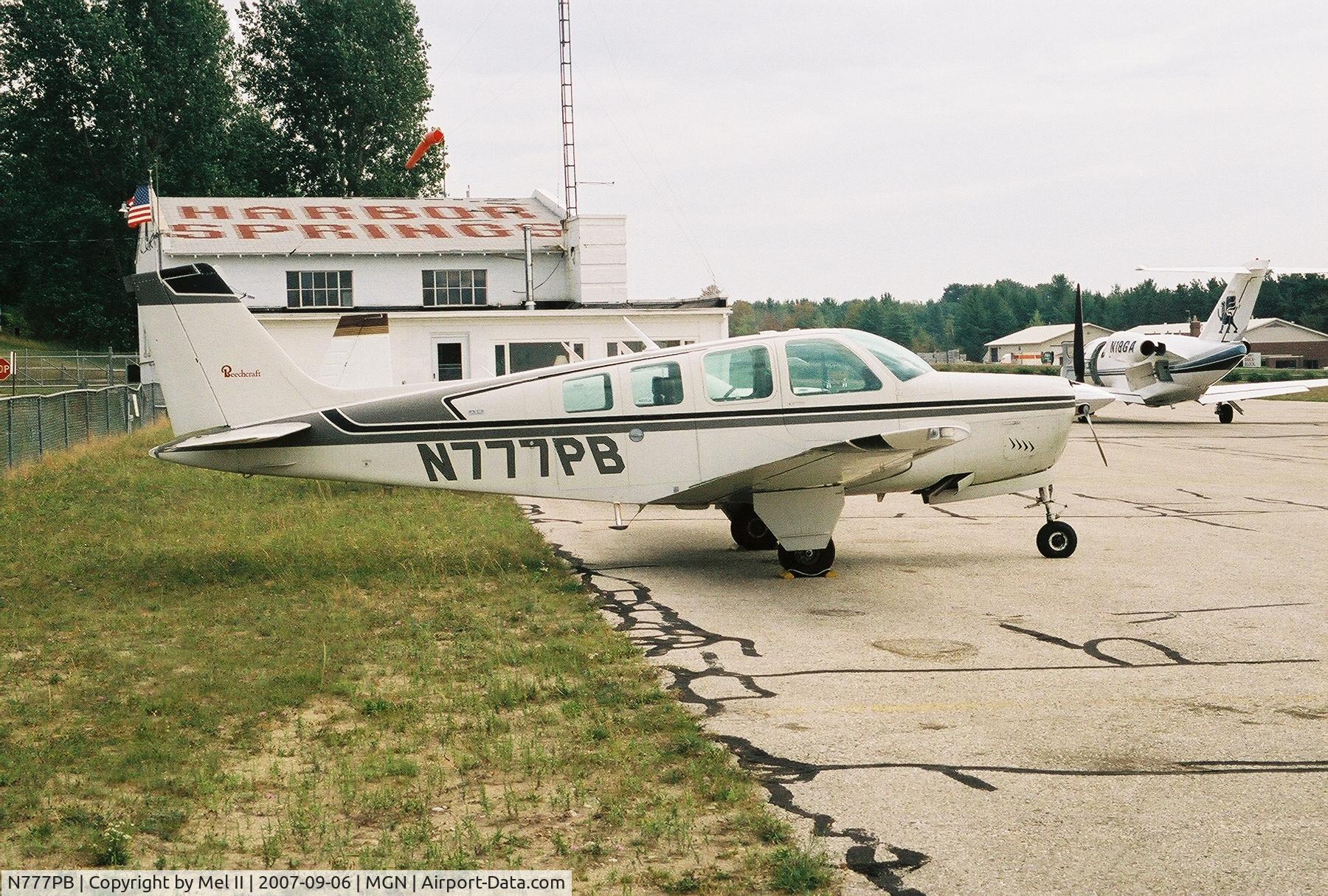 N777PB, 1973 Beech A36 Bonanza 36 C/N E-439, Parked @ Harbor Springs Airport (MGN)