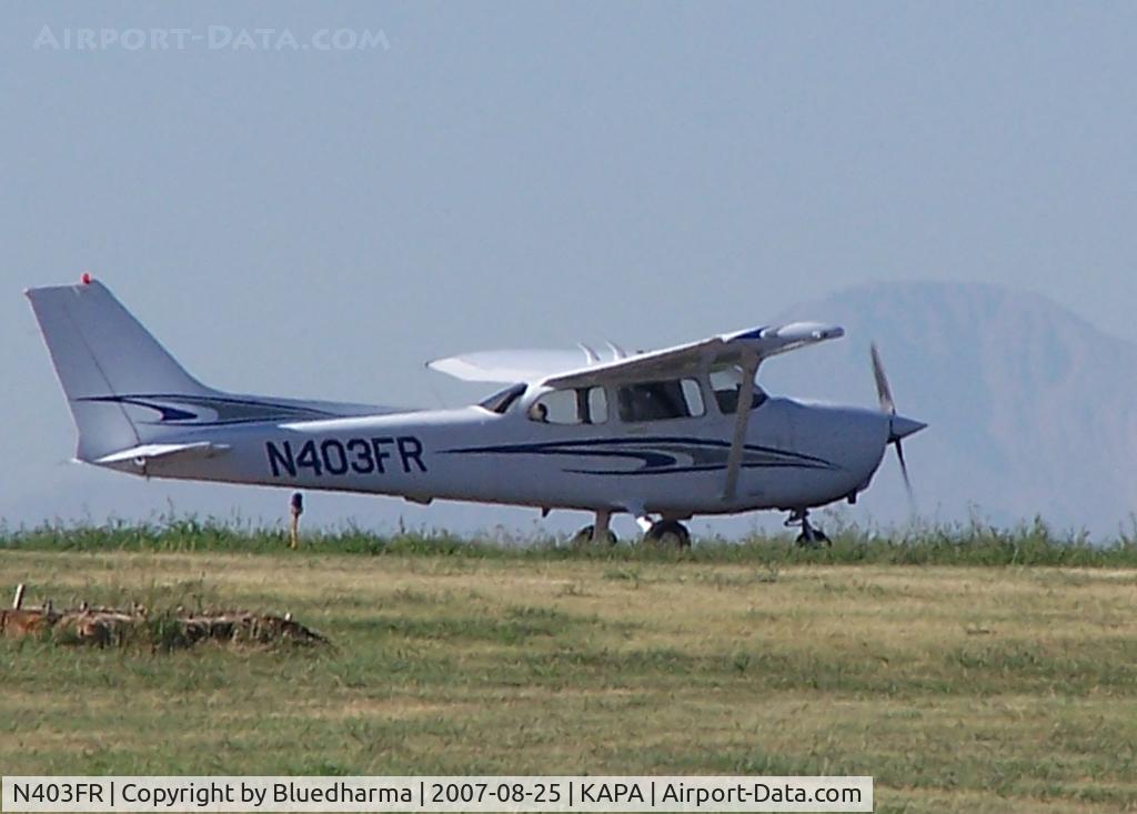 N403FR, Cessna 172R C/N 17280245, Taxi with Pikes peak in the background