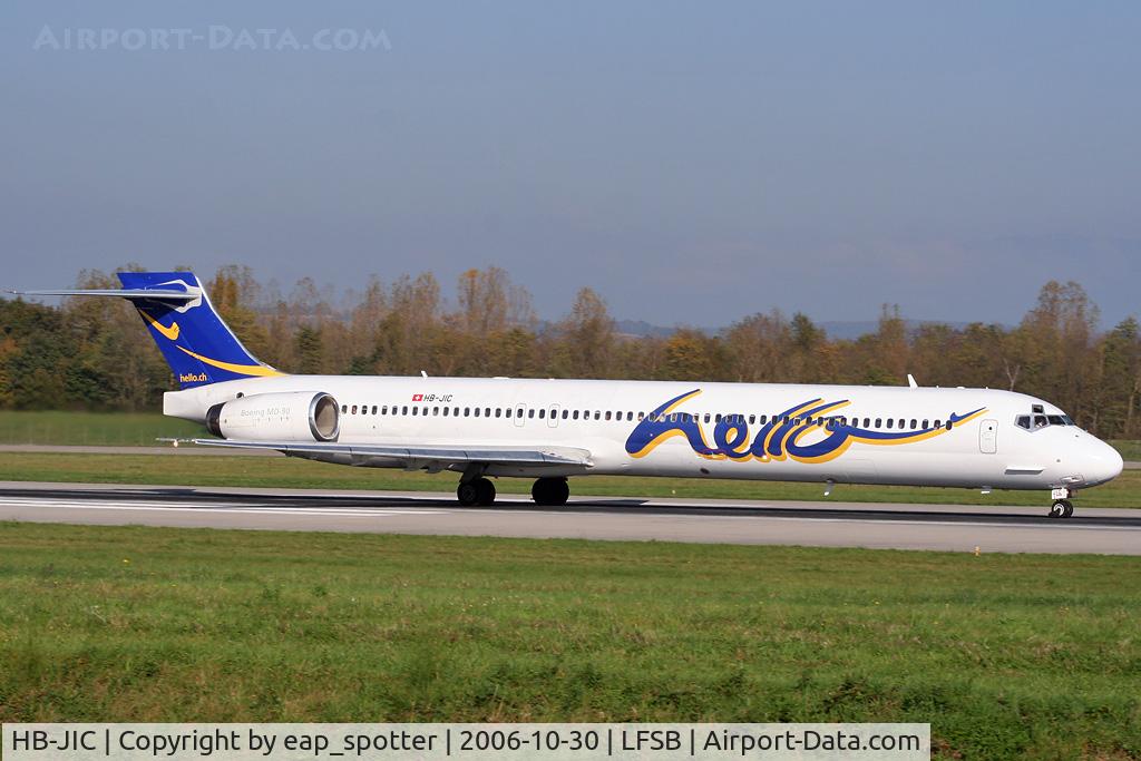 HB-JIC, 1997 McDonnell Douglas MD-90-30 C/N 53576, departing rwy 16