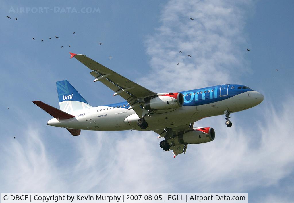 G-DBCF, 2005 Airbus A319-131 C/N 2466, BMI playing with the birds