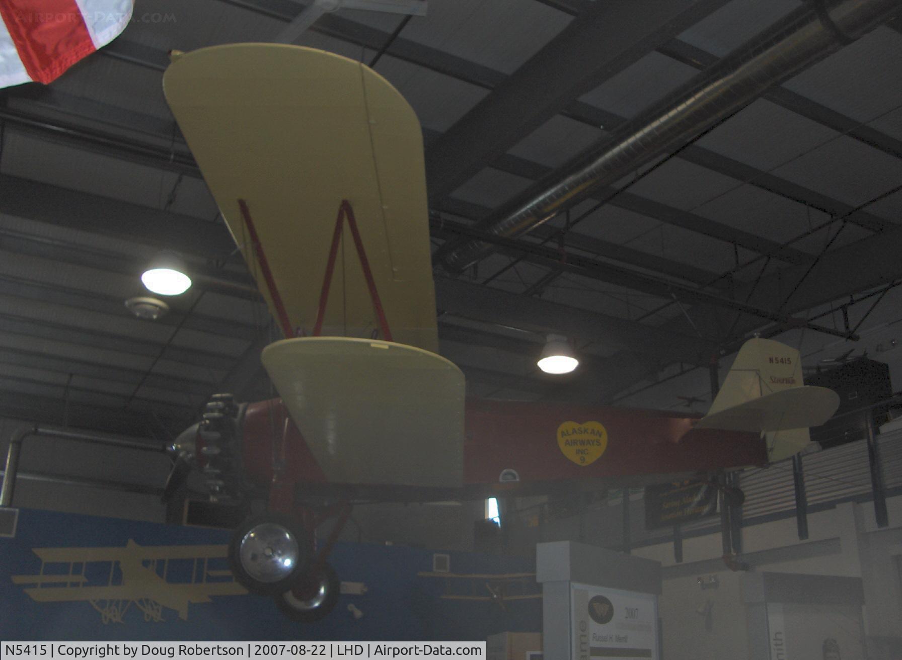 N5415, 1928 Stearman C3-B Sport Commercial C/N 121, 1928 Stearman C3-B, Wright J.6 R-760 Whirlwind 225 Hp, at Alaska Aviation Heritage Museum