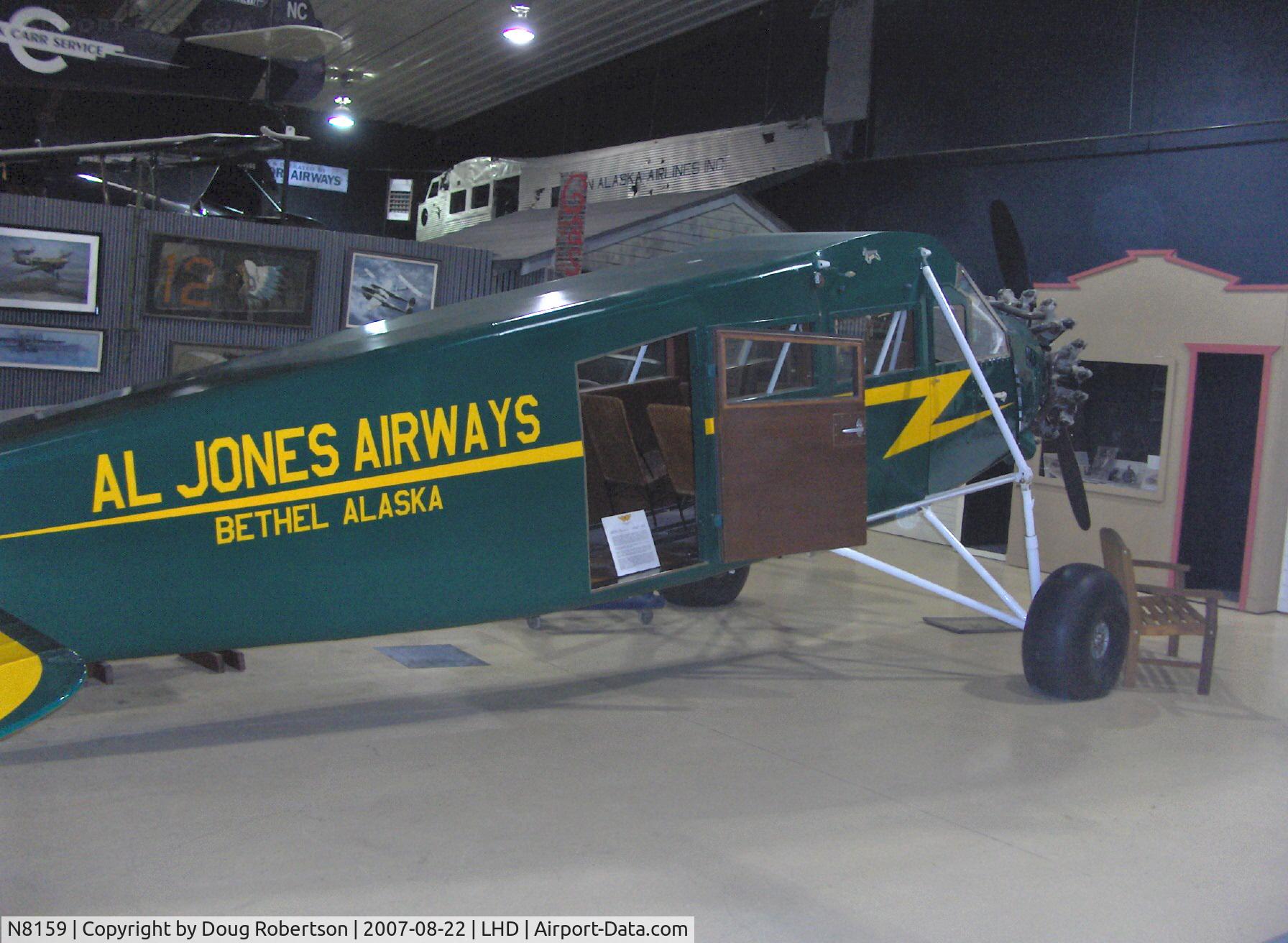 N8159, 1929 Curtiss-Wright Travel Air S-6000-B C/N 967, 1929 Curtiss Wright Travel Air S-6000-B, Wright J.6 300Hp radial, at Alaska Aviation Heritage Museum