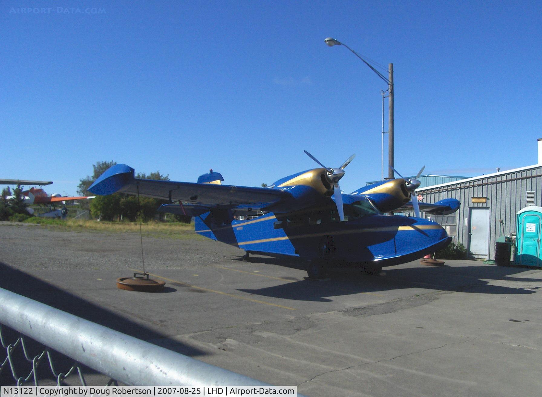 N13122, 1943 Grumman G-44 Widgeon C/N 1312, 1943 Grumman G-44 Widgeon, two Lycoming GO-480-B1D 270 Hp each as McKinnon Super Widgeon conversion from original Ranger 6-440C-5 200 Hp engines, at Alaska Aviation Heritage Museum