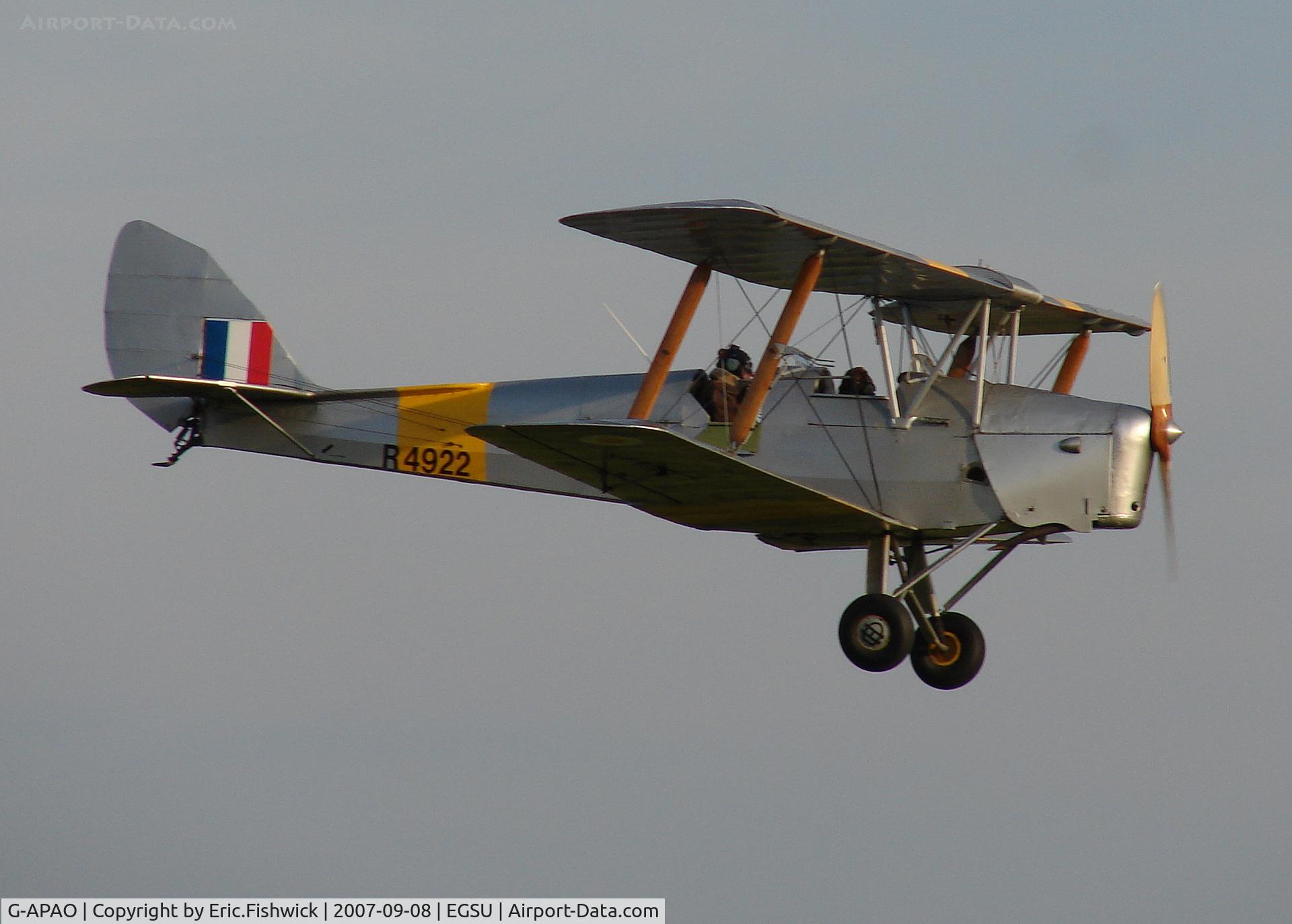G-APAO, 1940 De Havilland DH-82A Tiger Moth II C/N 82845, 4. R4922 at Duxford September Airshow