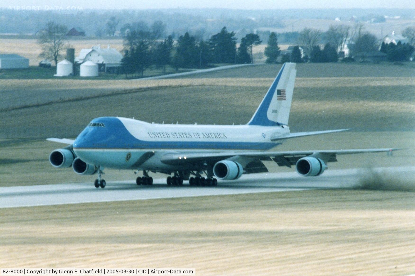 82-8000, 1987 Boeing VC-25A (747-2G4B) C/N 23824, VC-25A, Air Force One, arriving on Runway 9