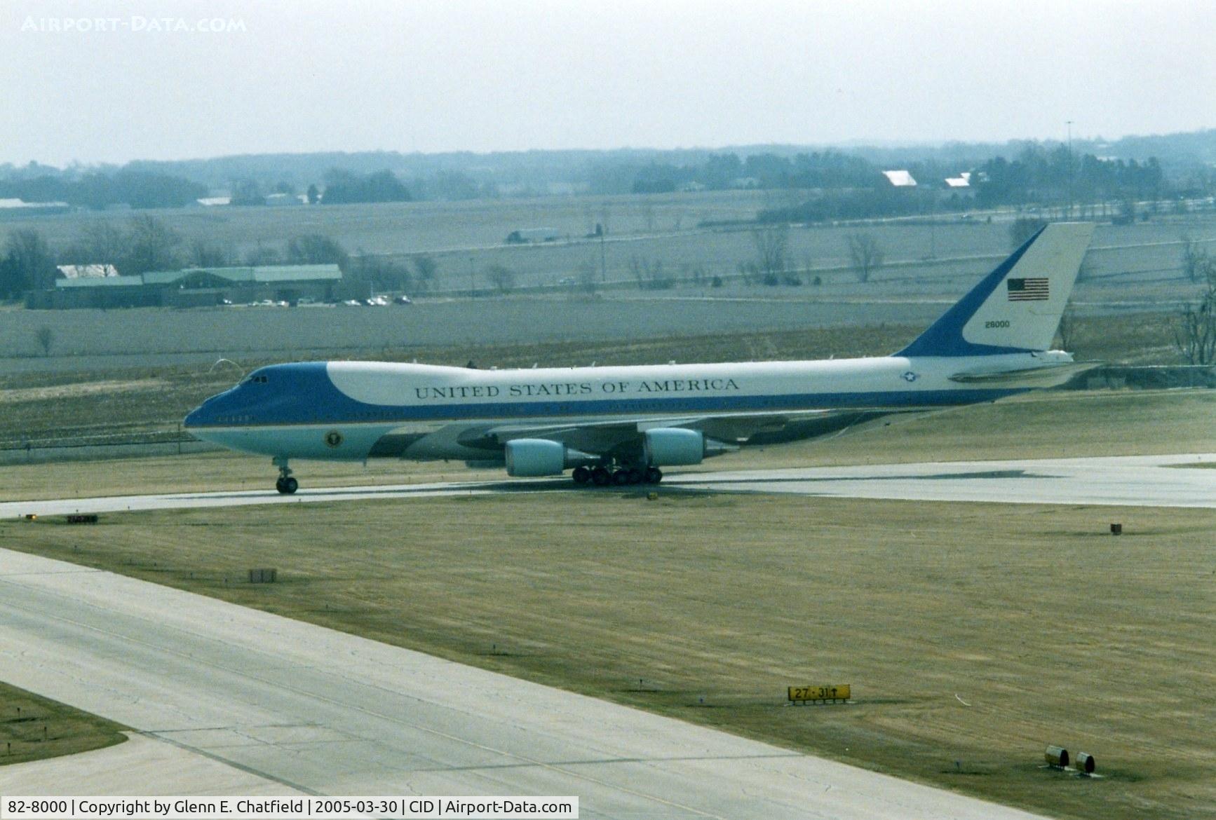 82-8000, 1987 Boeing VC-25A (747-2G4B) C/N 23824, Air Force One turning off at the end of Runway 9