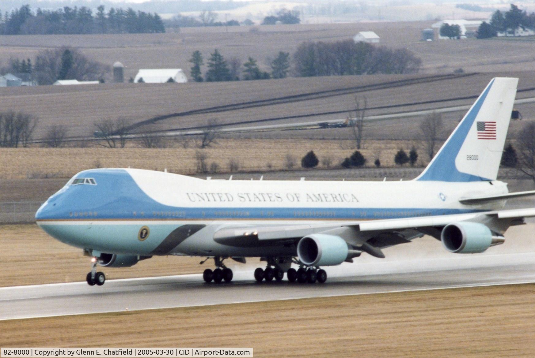 82-8000, 1987 Boeing VC-25A (747-2G4B) C/N 23824, Air Force One on take-off roll, runway 9
