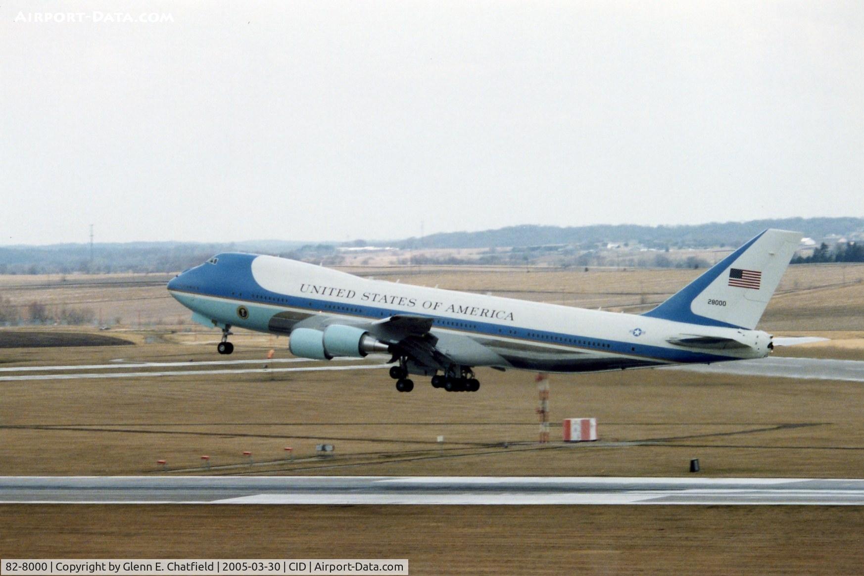 82-8000, 1987 Boeing VC-25A (747-2G4B) C/N 23824, Air Force One taking off runway 9