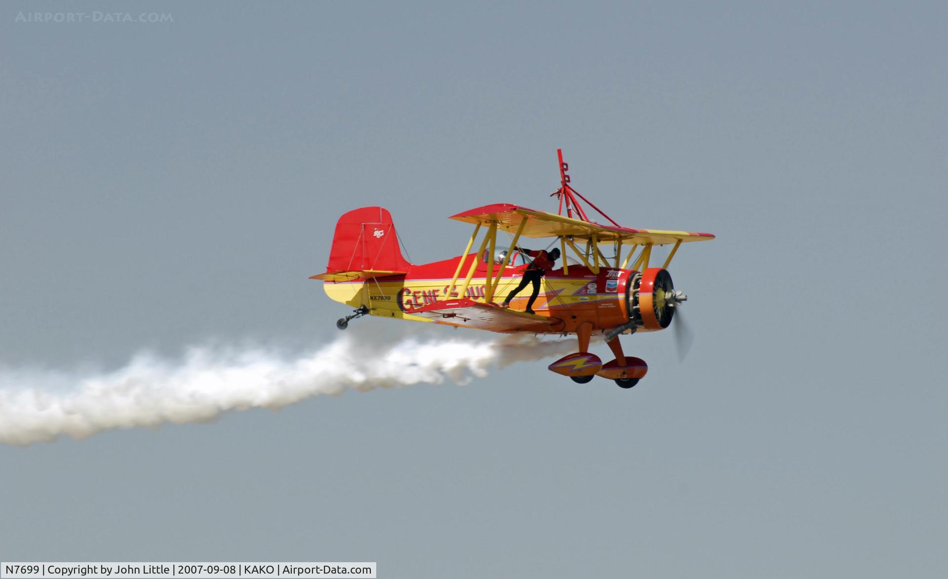 N7699, 1972 Grumman G-164A Show Cat C/N 1004, Gene Soucy & Teresa Stokes - Wing Walking - National Radial Engine Exhibition - 2007  Akron Colorado