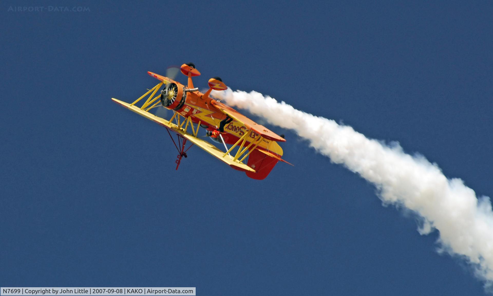 N7699, 1972 Grumman G-164A Show Cat C/N 1004, Gene Soucy & Teresa Stokes - Wing Walking - National Radial Engine Exhibition - 2007 Akron Colorado