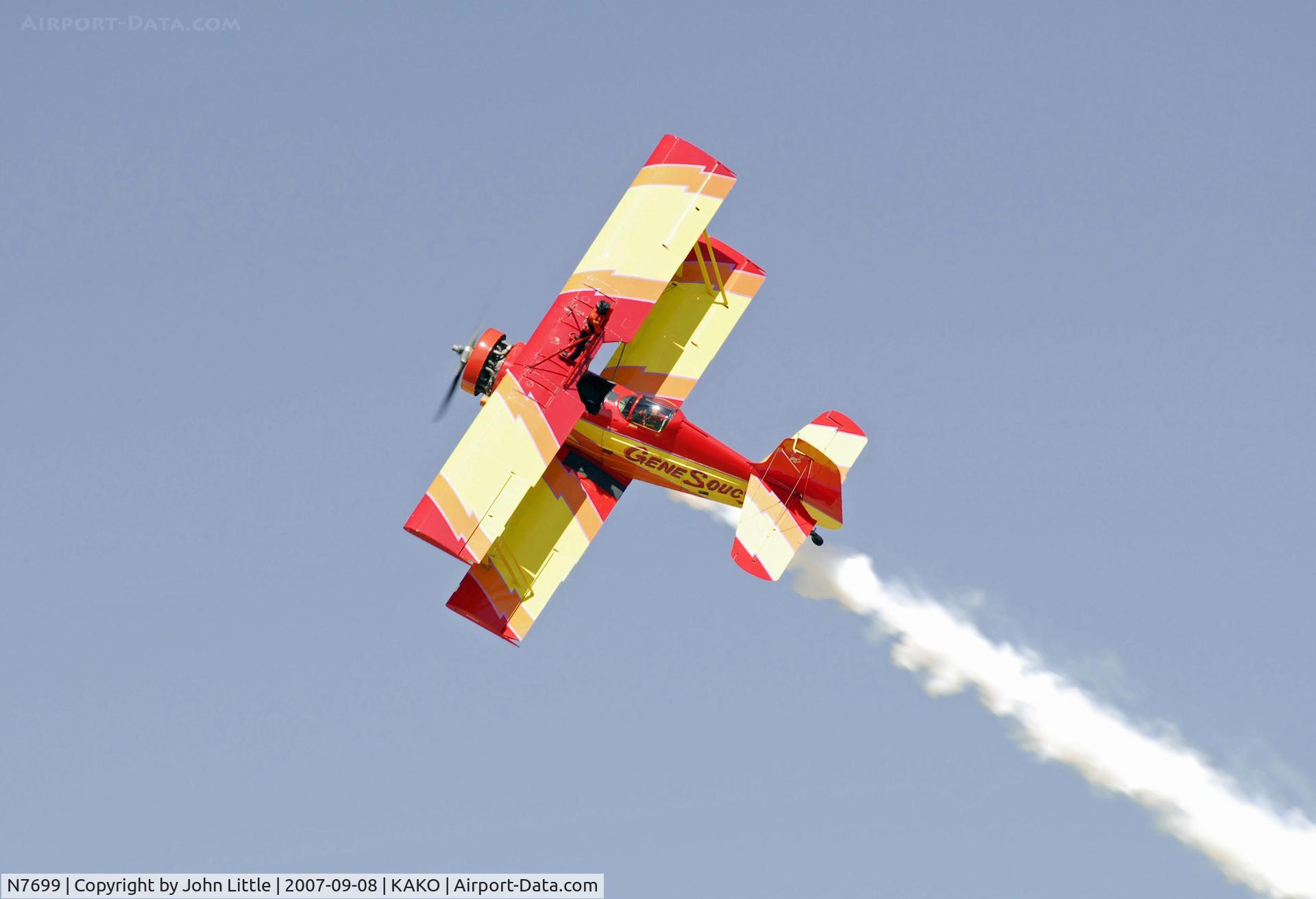 N7699, 1972 Grumman G-164A Show Cat C/N 1004, Gene Soucy & Teresa Stokes - Wing Walking - National Radial Engine Exhibition - 2007 Akron Colorado