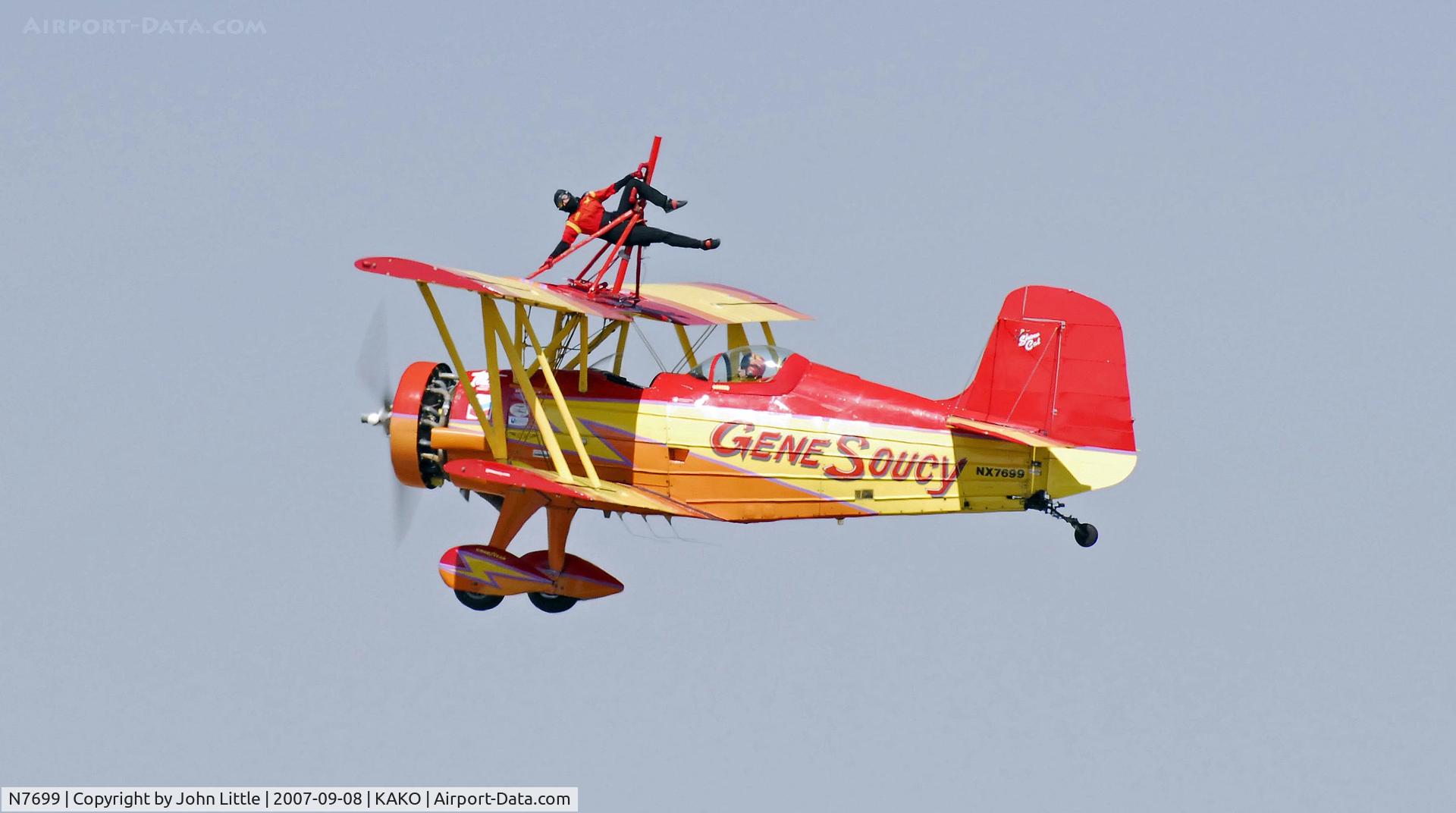 N7699, 1972 Grumman G-164A Show Cat C/N 1004, Gene Soucy & Teresa Stokes - Wing Walking - National Radial Engine Exhibition - 2007 Akron Colorado