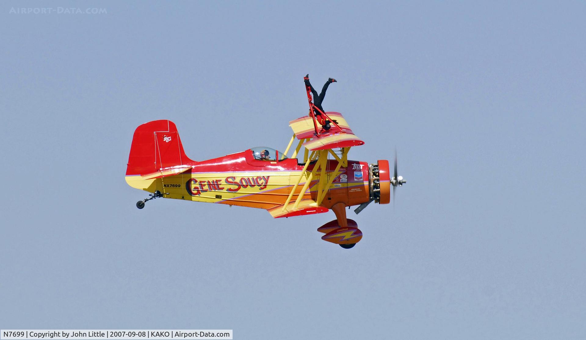 N7699, 1972 Grumman G-164A Show Cat C/N 1004, Gene Soucy & Teresa Stokes - Wing Walking - National Radial Engine Exhibition - 2007 Akron Colorado