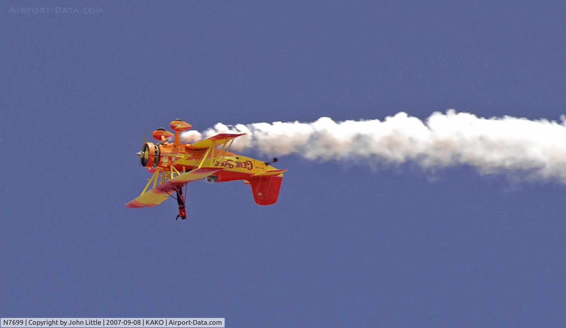 N7699, 1972 Grumman G-164A Show Cat C/N 1004, Gene Soucy & Teresa Stokes - Wing Walking - National Radial Engine Exhibition - 2007 Akron Colorado