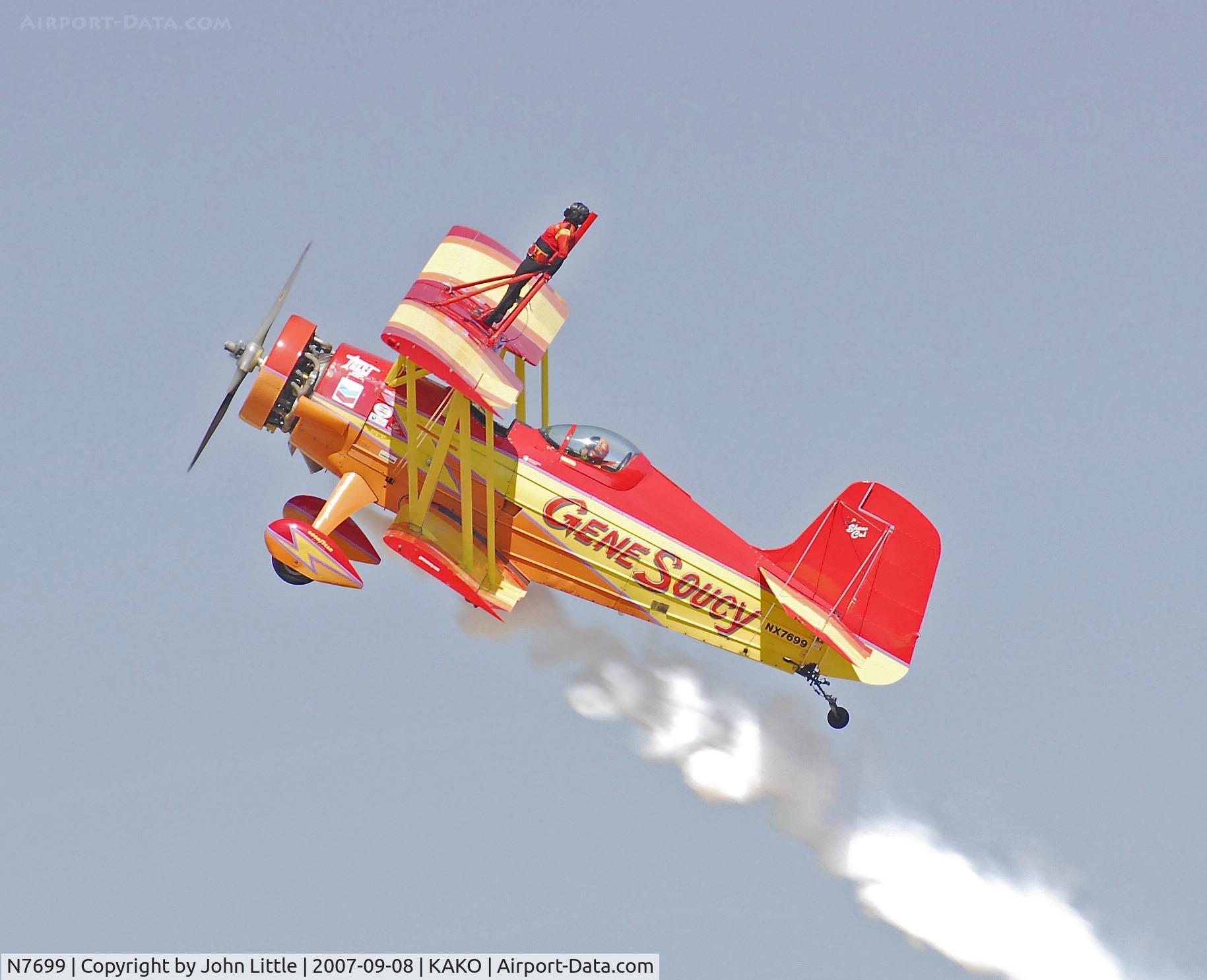 N7699, 1972 Grumman G-164A Show Cat C/N 1004, Gene Soucy & Teresa Stokes - Wing Walking - National Radial Engine Exhibition - 2007 Akron Colorado