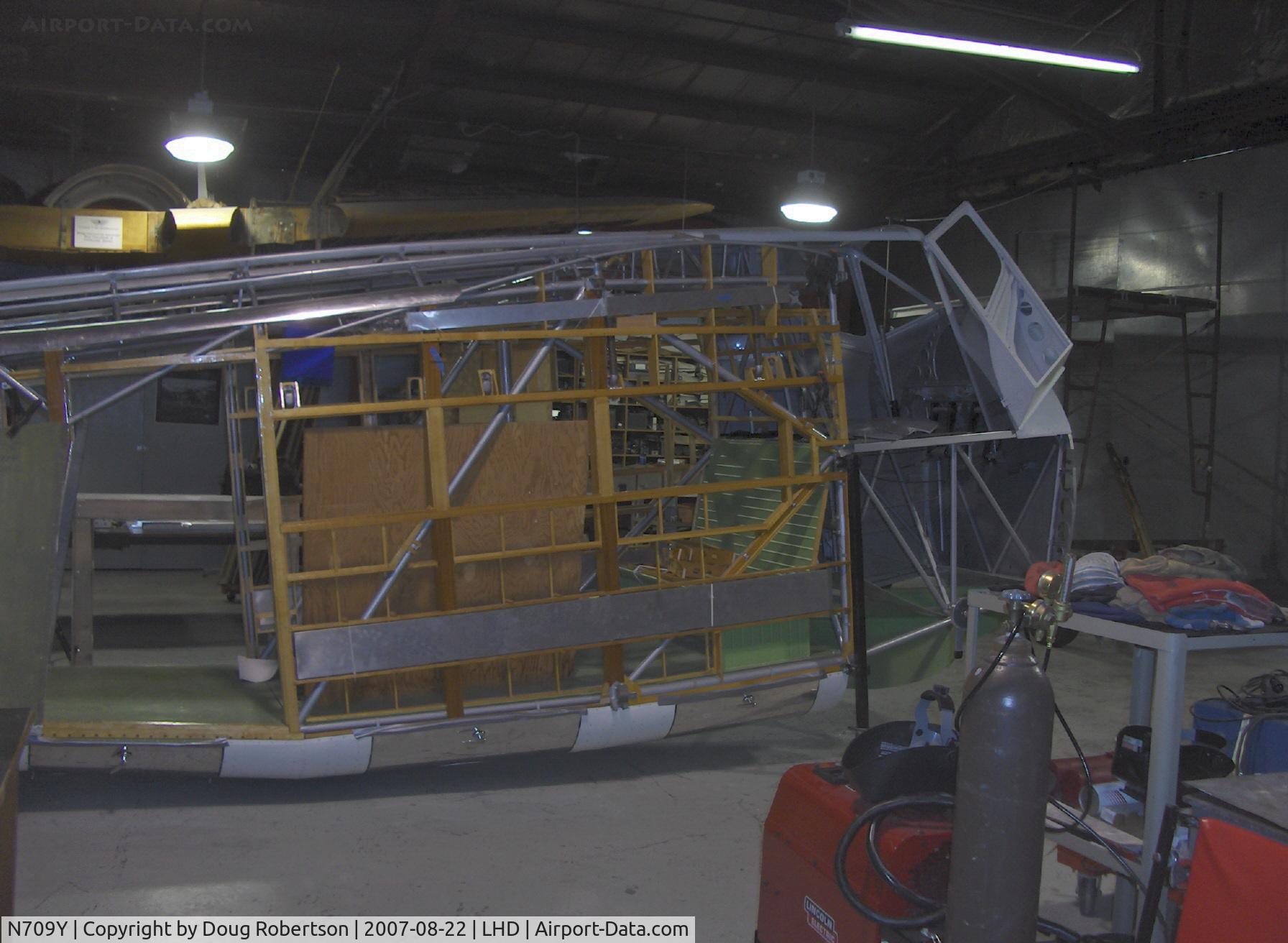 N709Y, 1931 American Airplane & Engine Pilgrim 100B C/N 6605, 1931 American Airplane & Engine PILGRIM 100-B, under complete reconstruction/restoration, at Alaska Aviation Heritage Museum, Wingspan: 57' 0