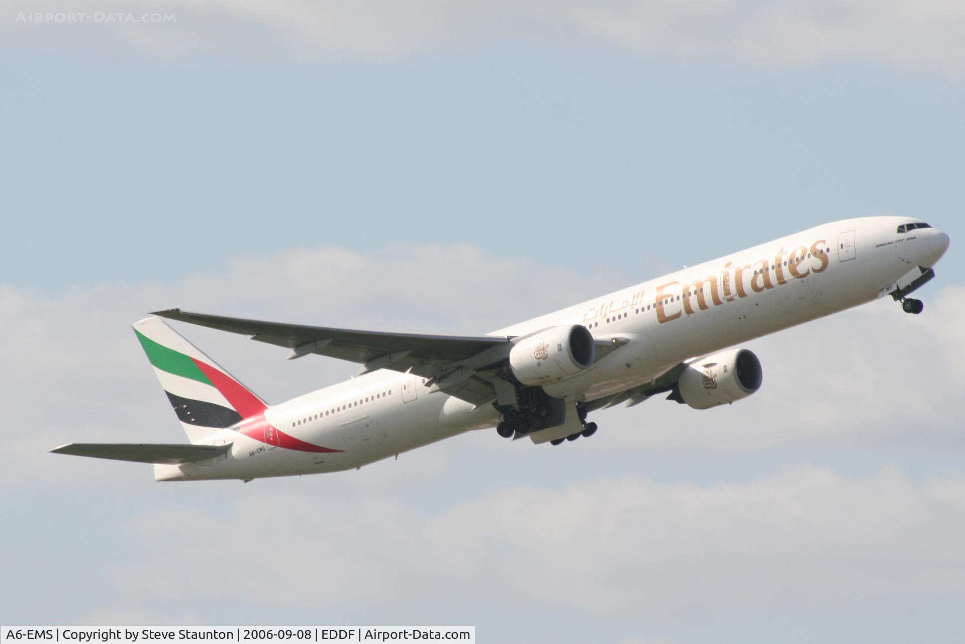 A6-EMS, 2002 Boeing 777-31H C/N 29067, Taken at Frankfurt September 2006