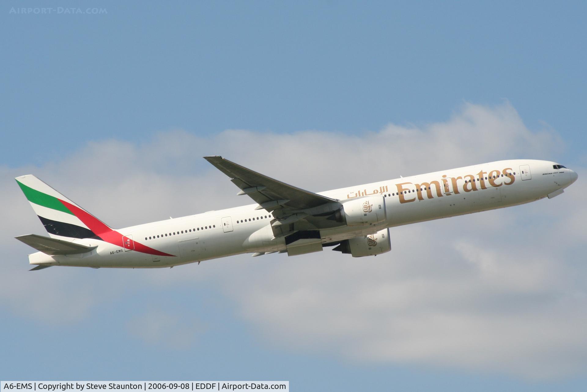A6-EMS, 2002 Boeing 777-31H C/N 29067, Taken at Frankfurt September 2006