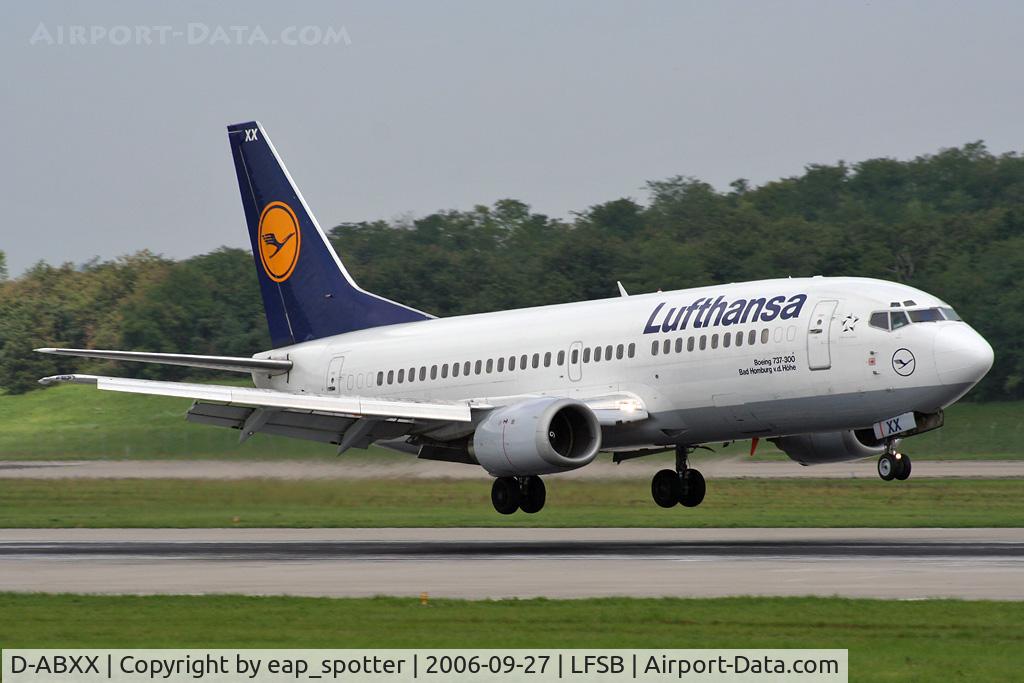 D-ABXX, 1989 Boeing 737-330 C/N 24562, landing on rwy 16 inbound from FRA