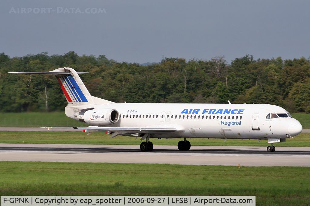 F-GPNK, 1990 Fokker 100 (F-28-0100) C/N 11324, departing to Paris CDG