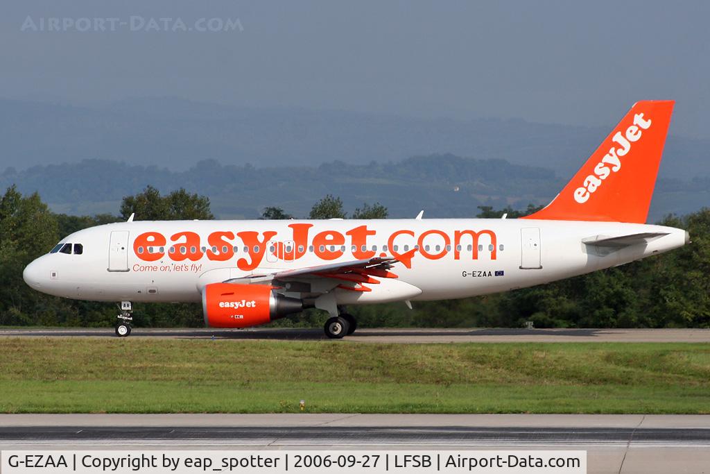 G-EZAA, 2006 Airbus A319-111 C/N 2677, on taxiway bravo