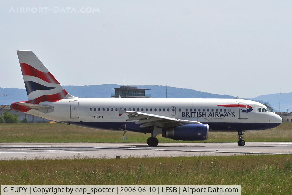 G-EUPY, 2001 Airbus A319-131 C/N 1466, departing London Heathrow