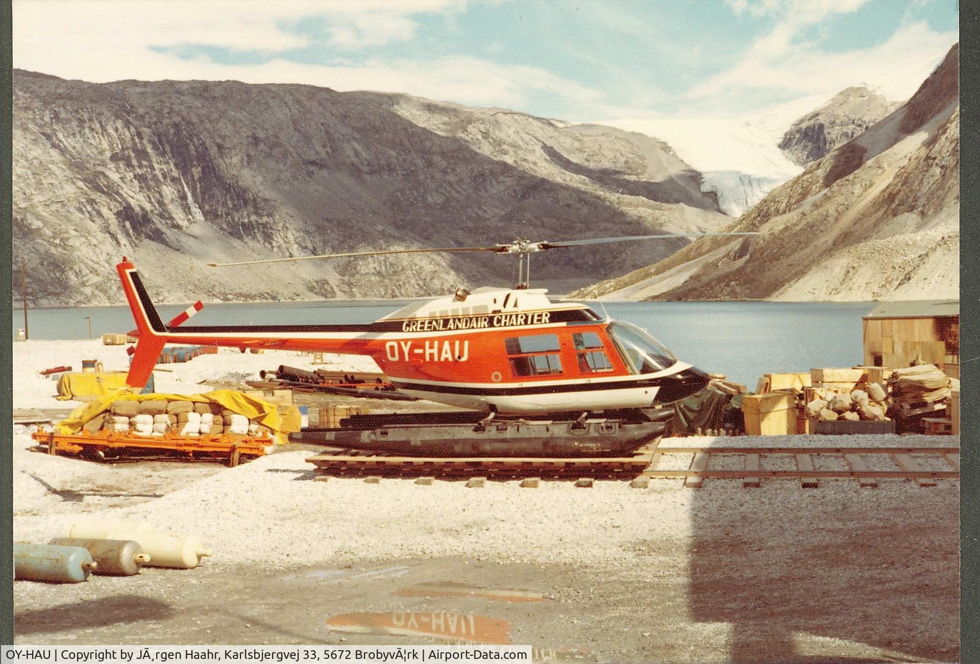 OY-HAU, 1973 Agusta AB-206B JetRanger II C/N 8338, OY-HAU AT MAARMORILIK HELIPAD  1974