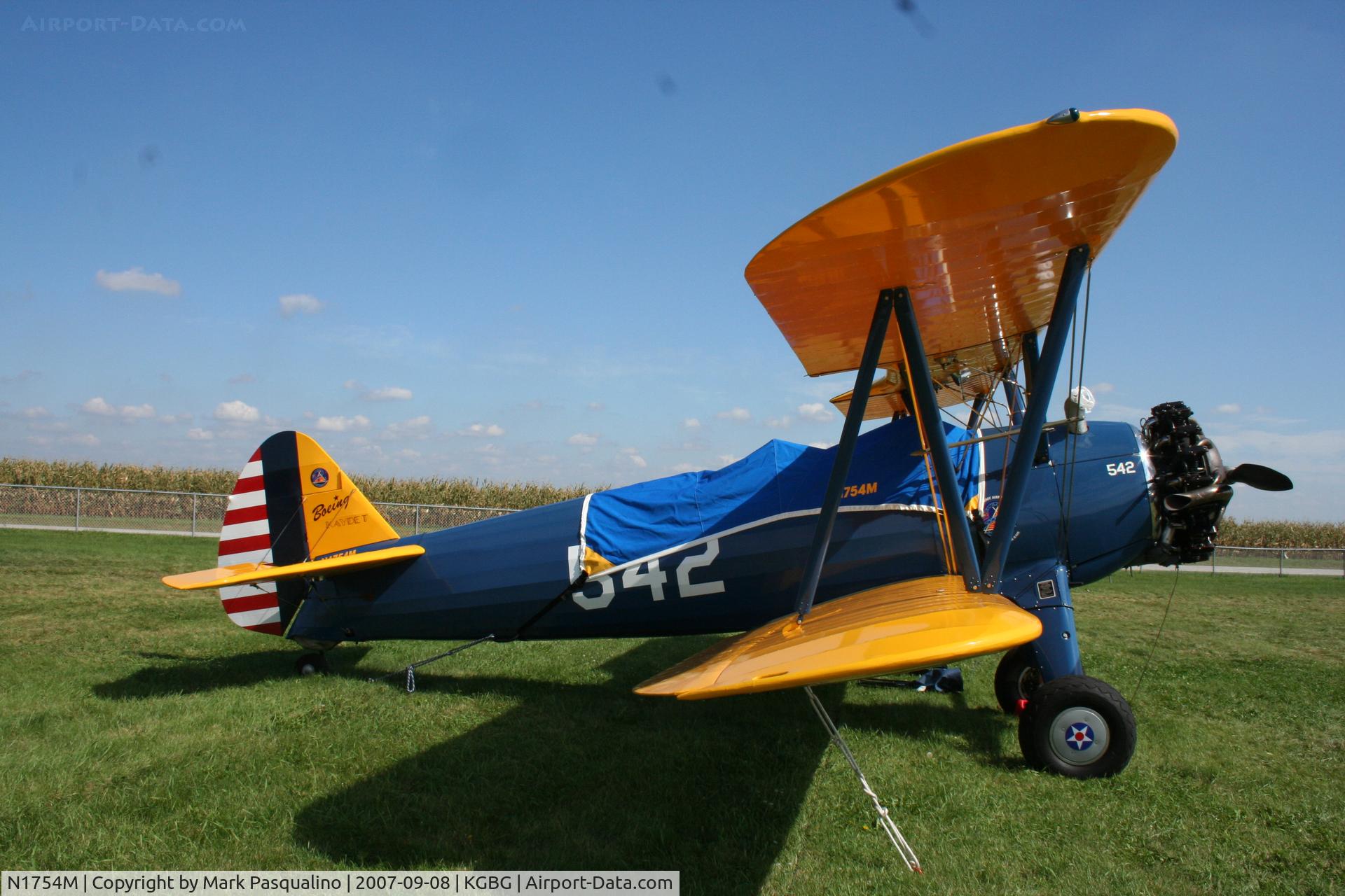 N1754M, Boeing A75N1 (PT-17) C/N 75-5705, Stearman
