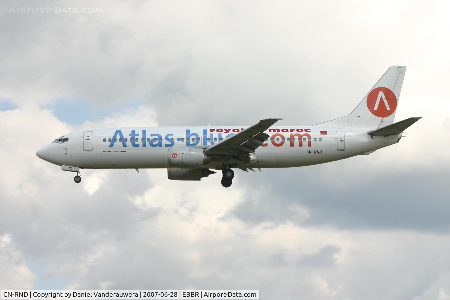 CN-RND, 1994 Boeing 737-4B6 C/N 26530/2588, arrival of flight 8A7464 to rwy 25L