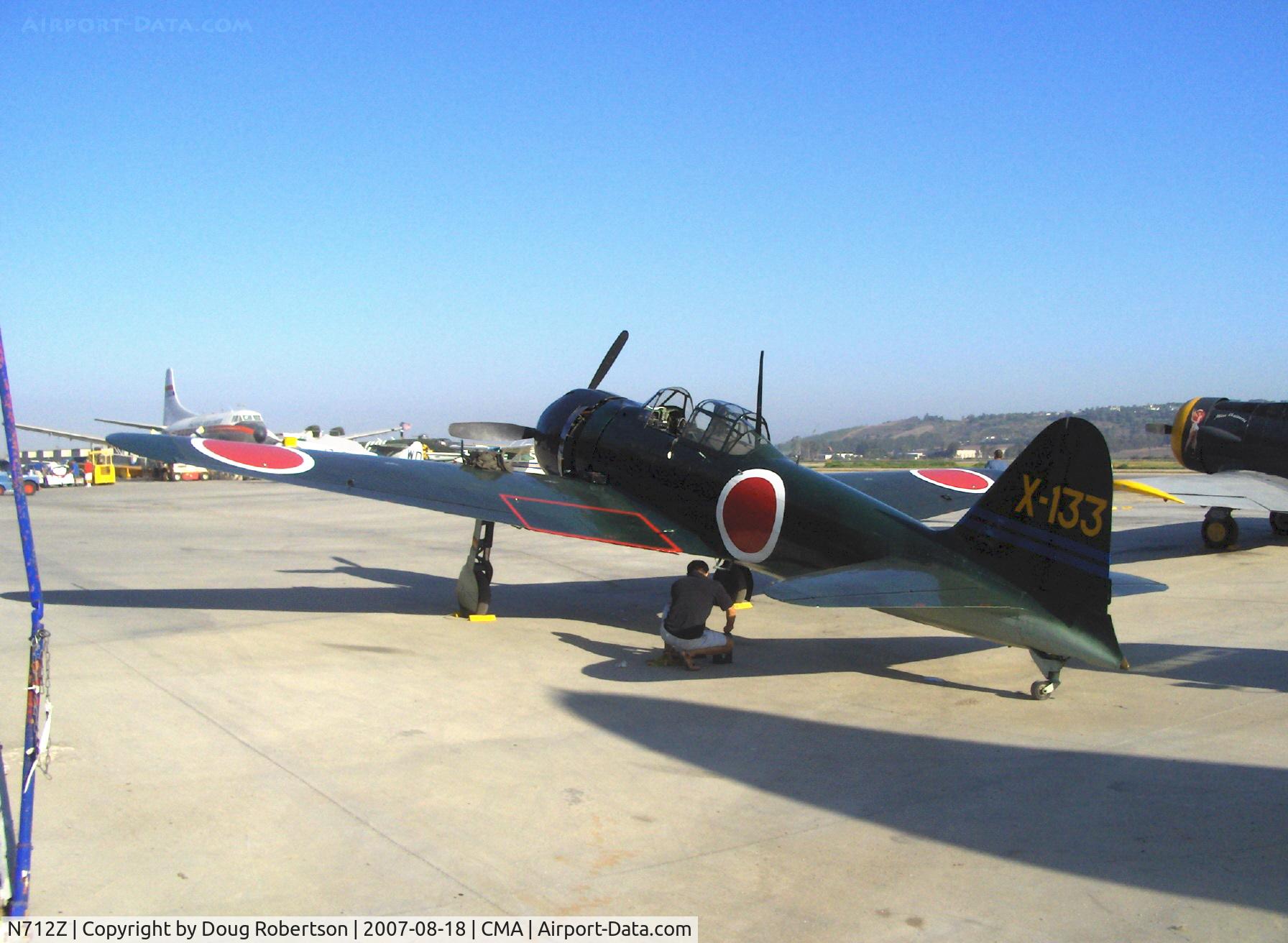N712Z, 1942 Mitsubishi A6M3 Reisen (Zero) C/N 3869, 1942 Mitsubishi A6M3 ZERO-SEN (ZEKE), P&W R-1830 Double Wasp 1,130 Hp upgrade