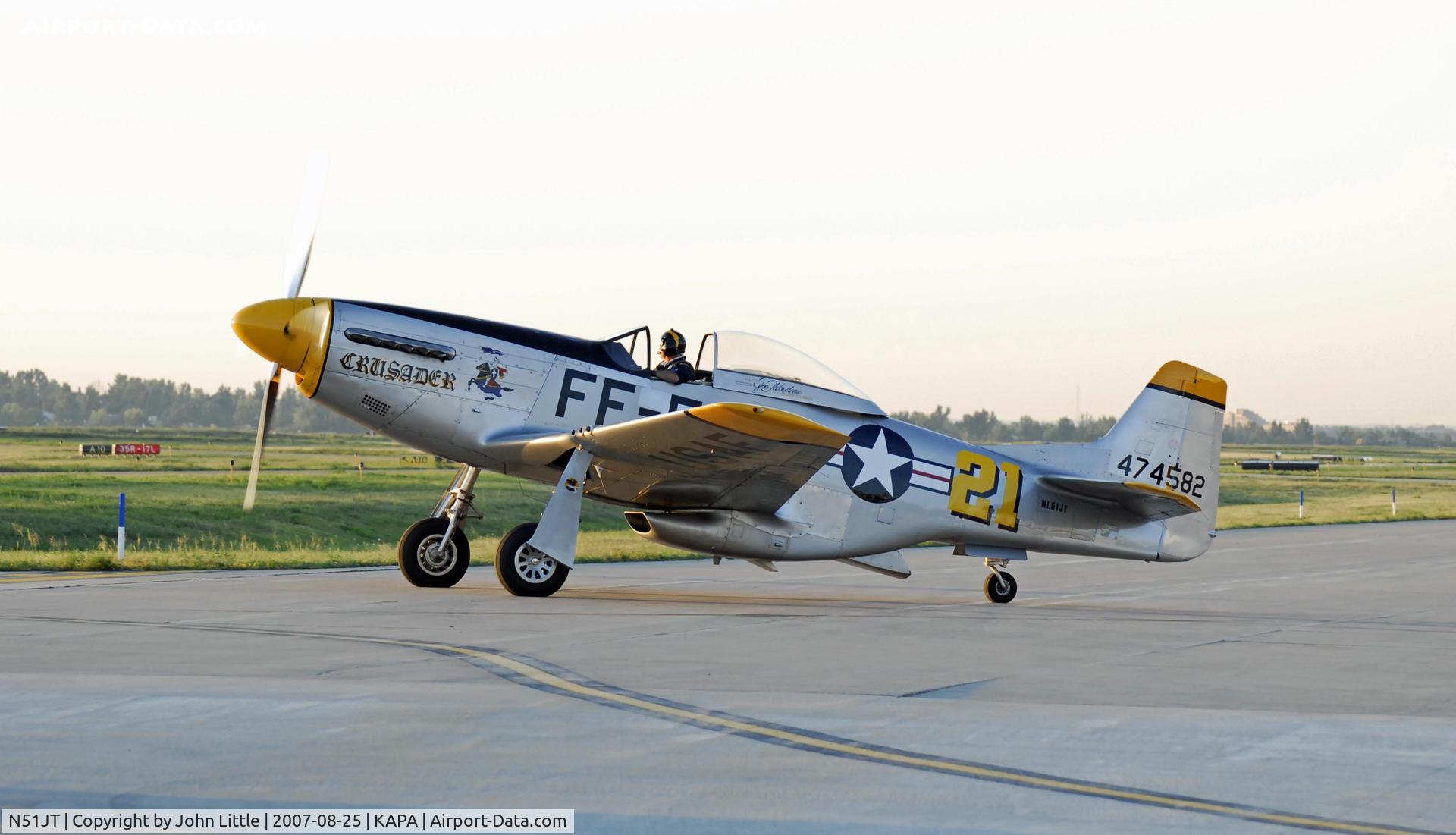 N51JT, 1946 North American P-51D Mustang C/N 122-41122 (44-74582), Joe T taxis to active, as we approach 15 minutes to sundown