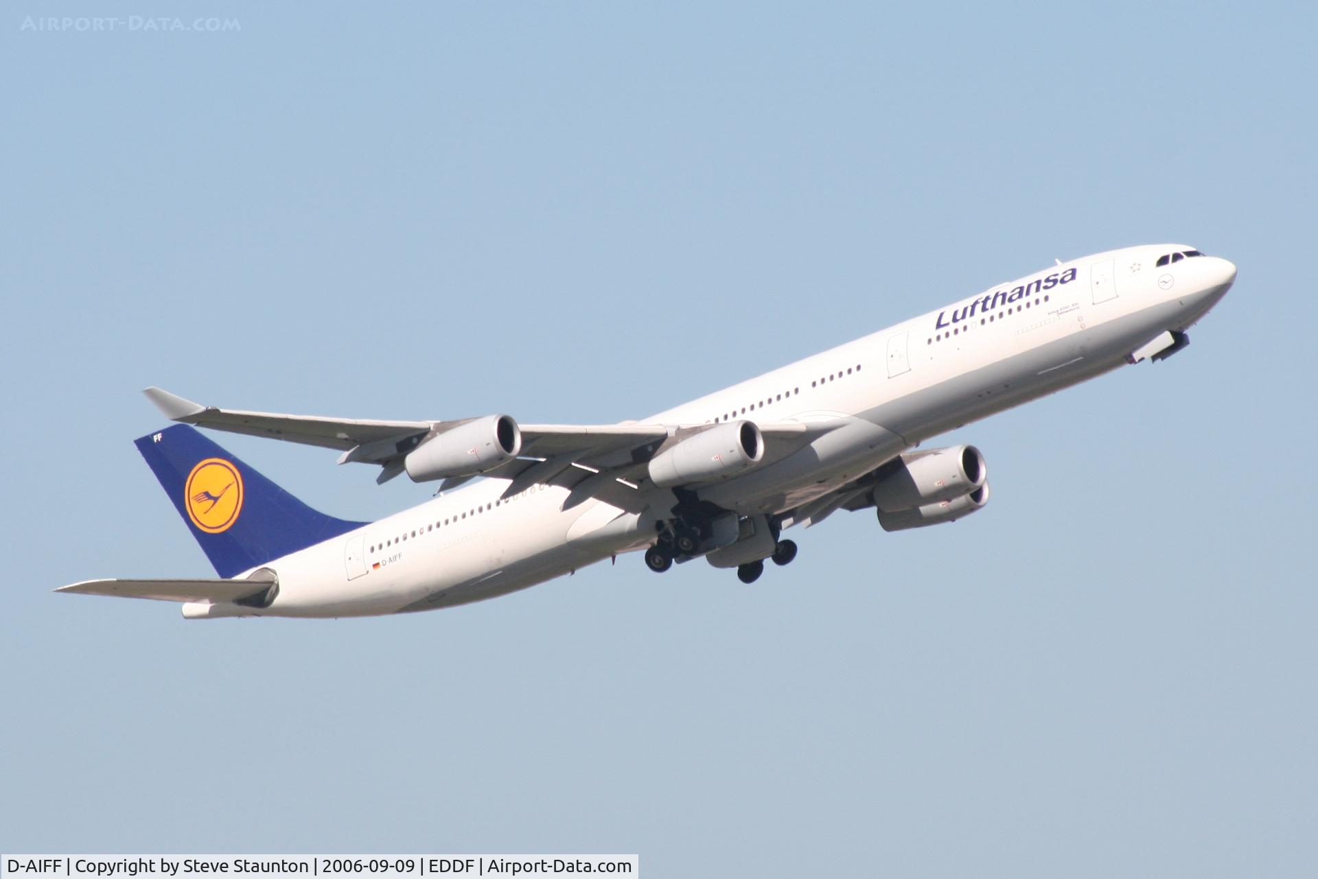 D-AIFF, 2001 Airbus A340-313X C/N 447, Taken at Frankfurt September 2006