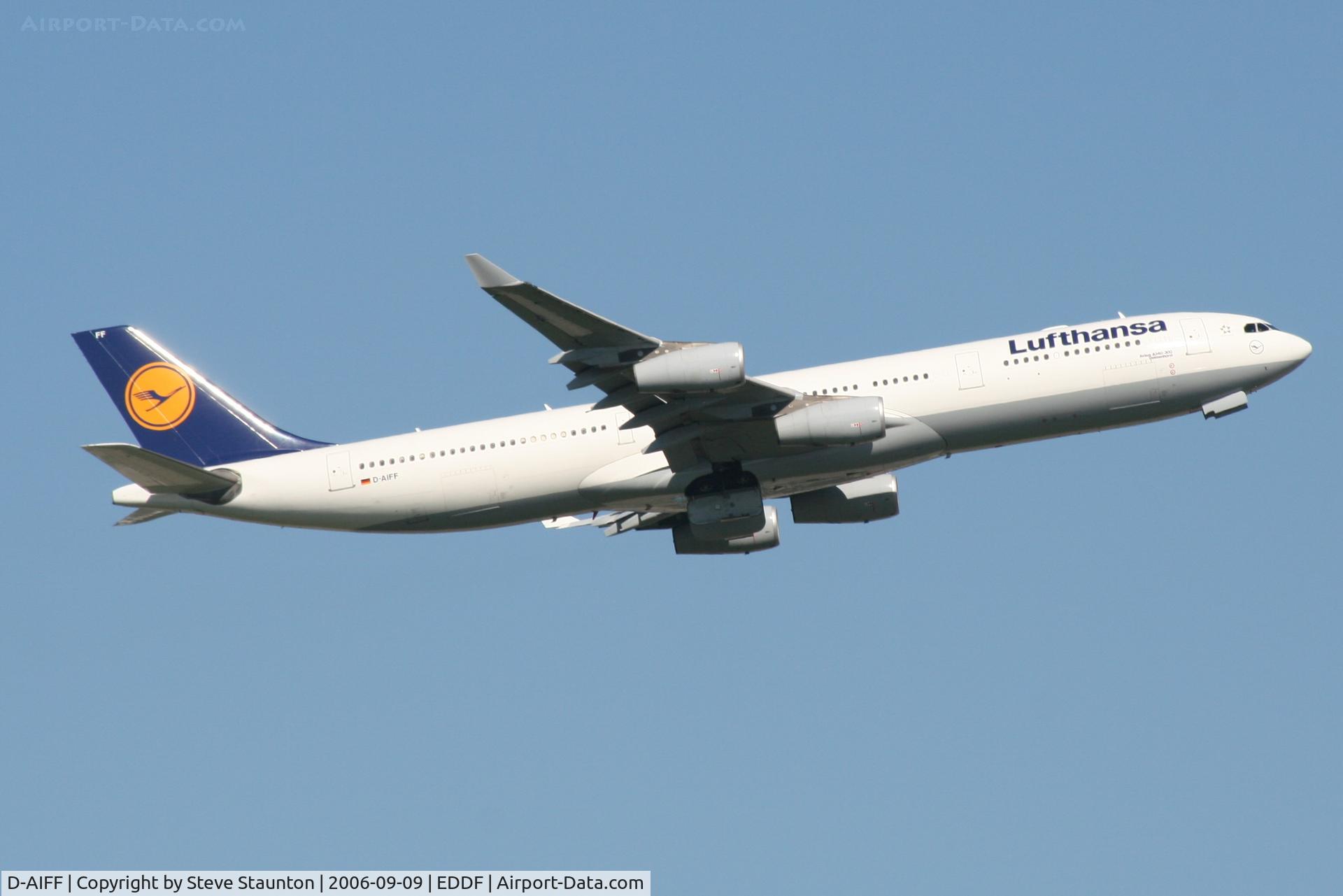 D-AIFF, 2001 Airbus A340-313X C/N 447, Taken at Frankfurt September 2006