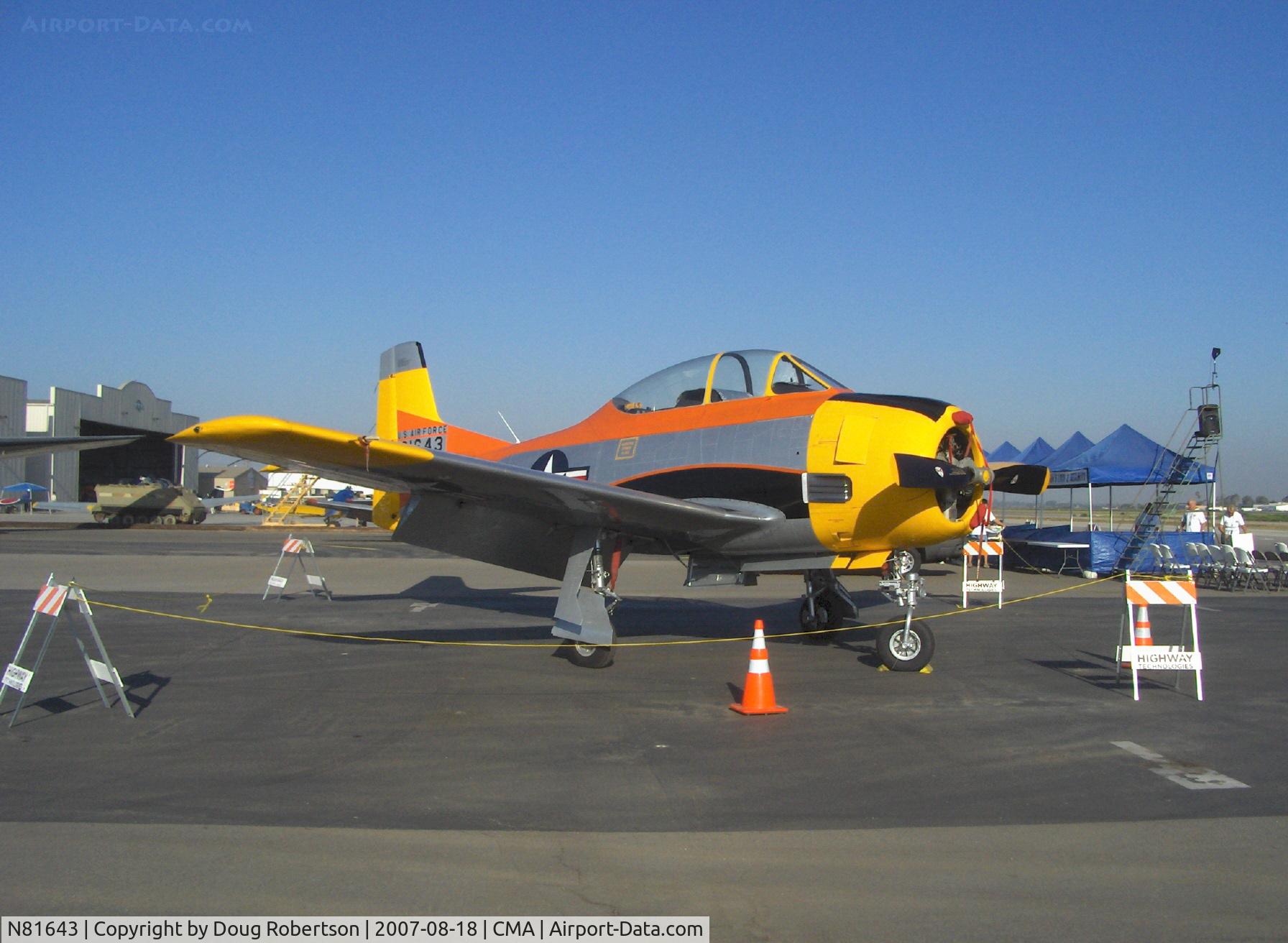 N81643, 1949 North American T-28A Trojan C/N 159-155 (49-1643), North American T-28A TROJAN, Wright R-1300-C7BA 800 Hp