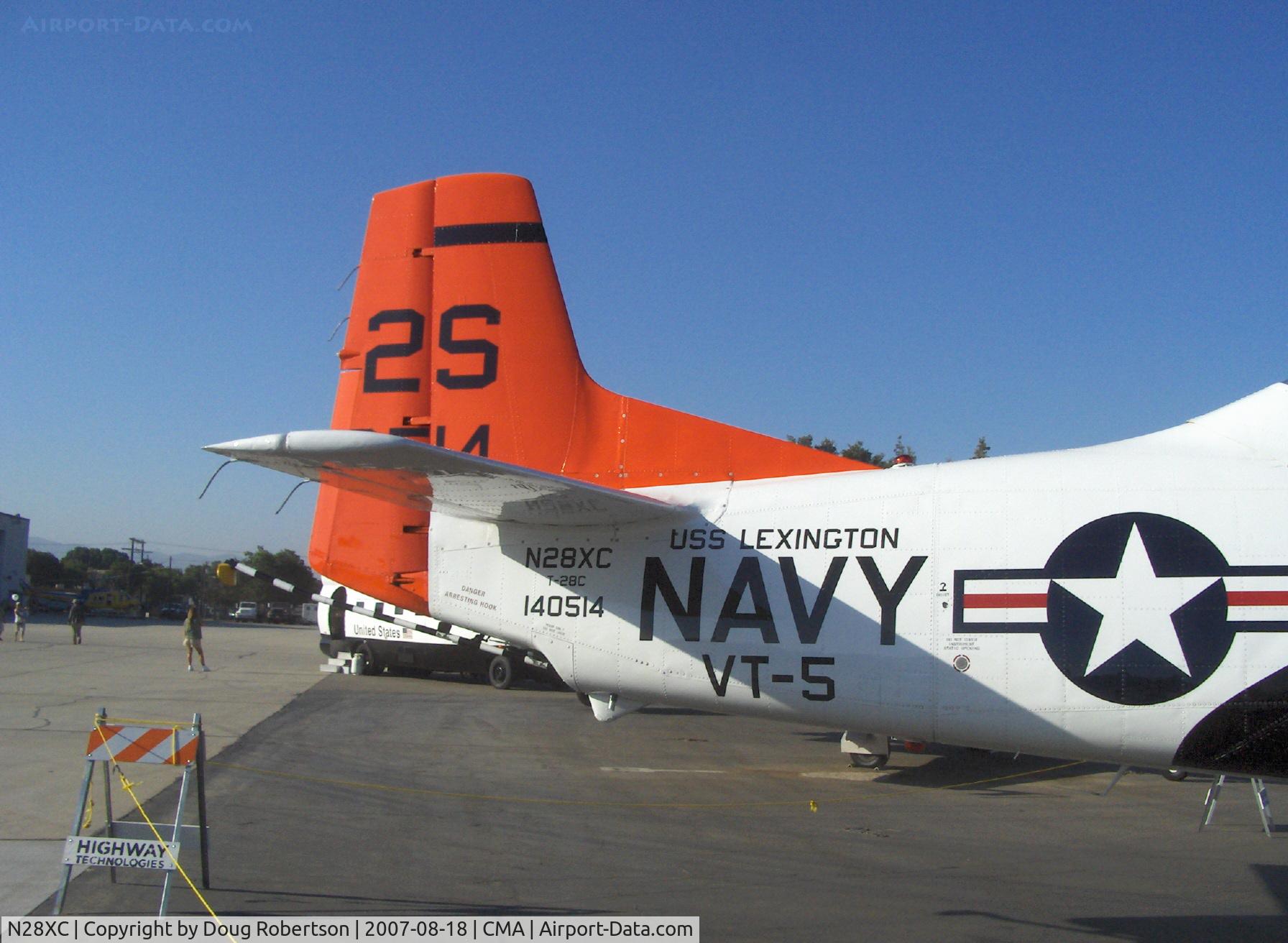 N28XC, 1954 North American T-28C Trojan C/N 226-91 (140514), 1954 North American T-28C TROJAN 'Susy Q', Wright R-1820 Cyclone 1,425 Hp, tail data