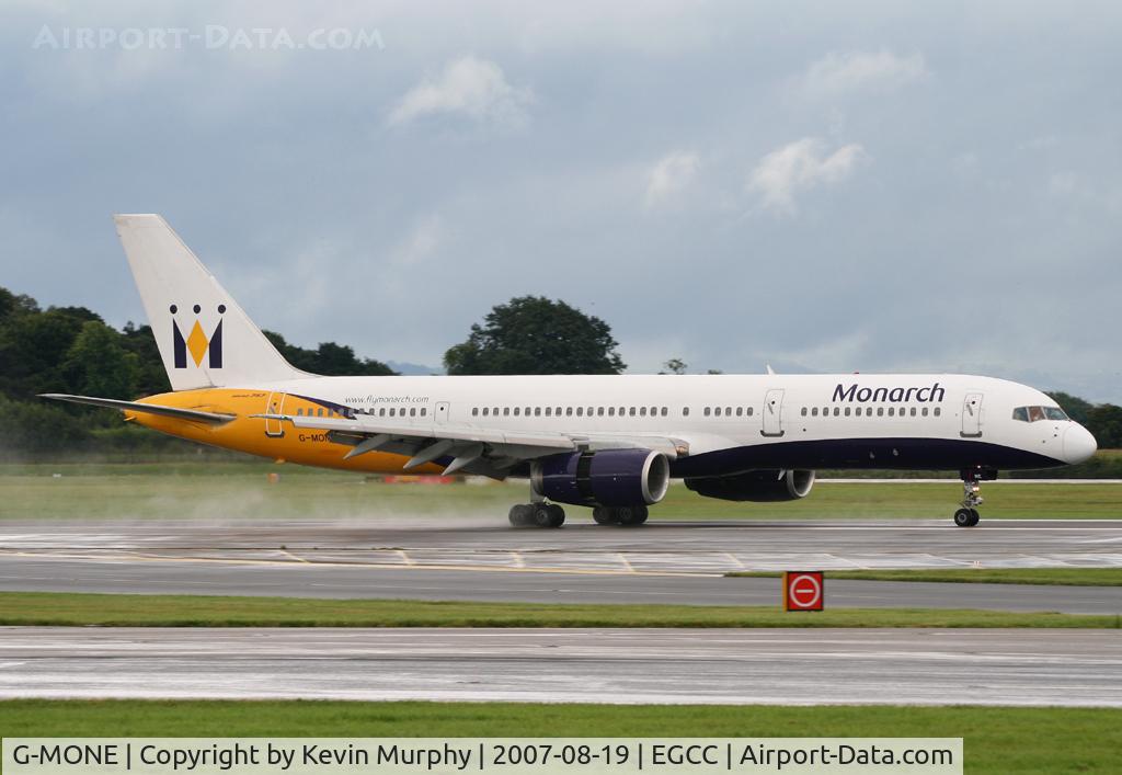 G-MONE, 1985 Boeing 757-2T7 C/N 23293, Wet Monarch 757 arrival
