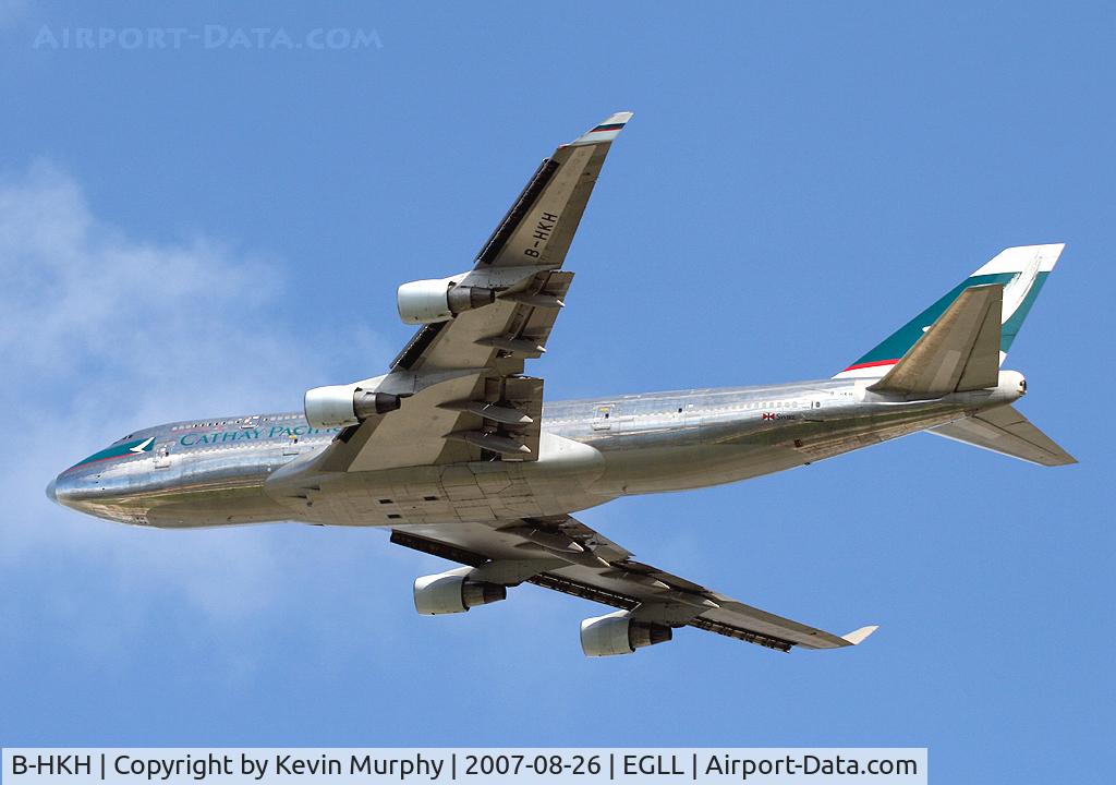B-HKH, 1991 Boeing 747-412 C/N 24227, Cathay Cargo 747 leaving LHR 27L