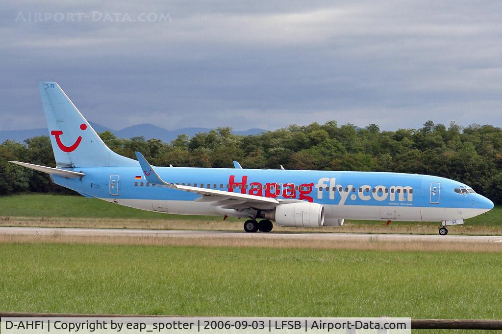 D-AHFI, 1999 Boeing 737-8K5 C/N 27984, departing on rwy 16