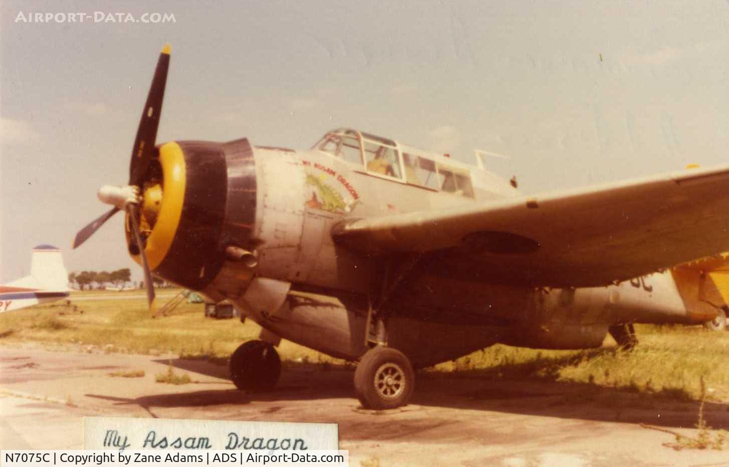 N7075C, 1945 Grumman TBM-3E Avenger C/N 53785, TBM in sprayer configuration...@1980