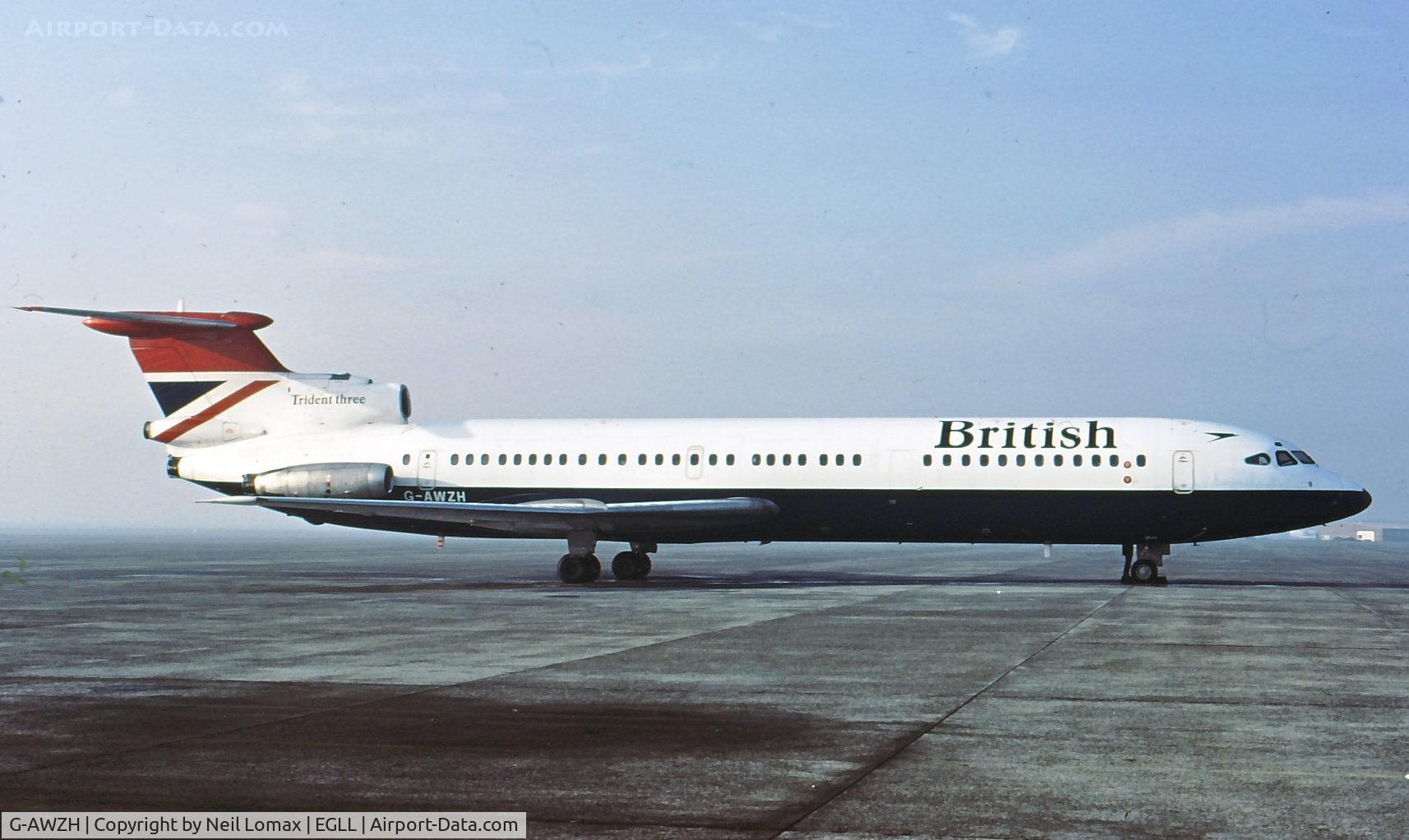 G-AWZH, 1971 Hawker Siddeley HS-121 Trident 3B-101 C/N 2309, On the ramp.