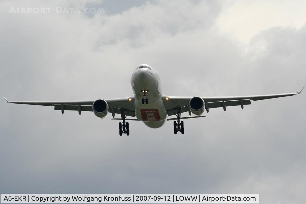 A6-EKR, 1999 Airbus A330-243 C/N 251, now with belly titles!