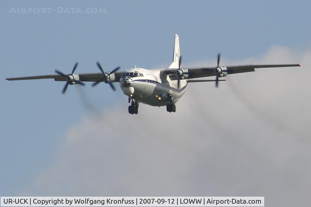 UR-UCK, Antonov An-12BK C/N 9346905, heavy smoker approaching RWY34