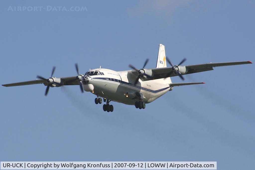 UR-UCK, Antonov An-12BK C/N 9346905, heavy smoker approaching RWY34