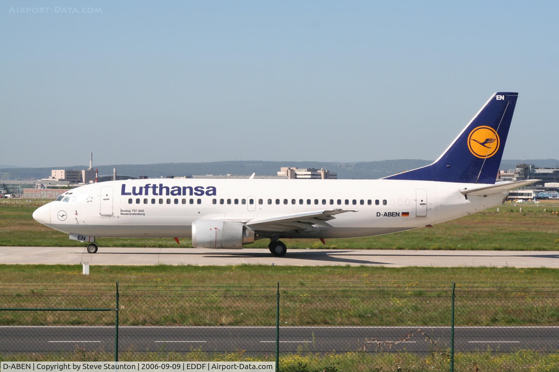 D-ABEN, 1991 Boeing 737-330 C/N 26428, Taken at Frankfurt September 2006
