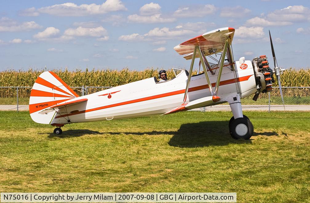 N75016, 1942 Boeing A75N1(PT17) C/N 75-3418, 2007 Galesburg, IL Stearman Fly-in