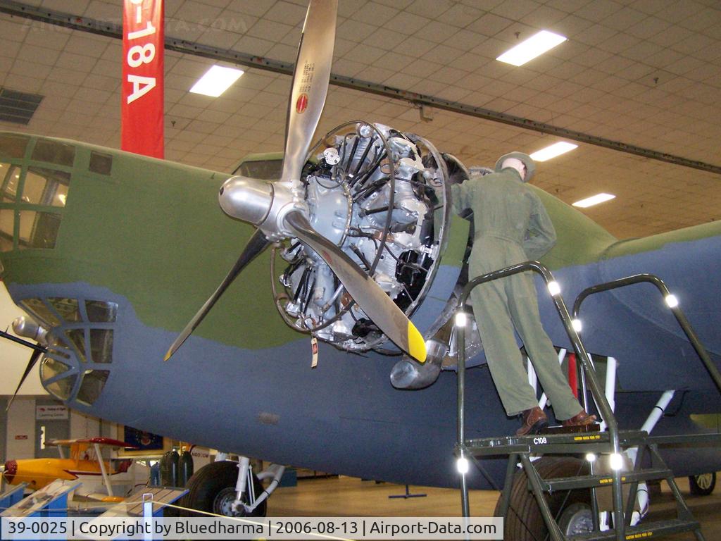 39-0025, 1939 Douglas B-18A Bolo C/N 2673, Parked for display at Wings over the Rockies. Engine Detail Douglas B-18A 'Bolo' SN: 39-0025